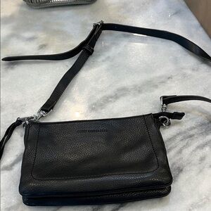 Aimee Kestenberg Black Pebbled Leather Crossbody Bag